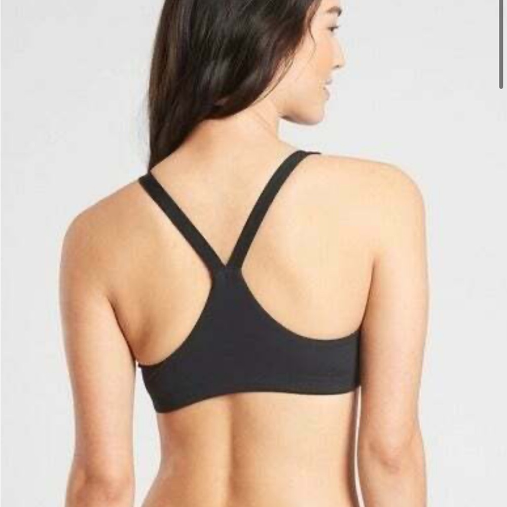 Athleta High Neck Swim/Sports Bra, all black, large